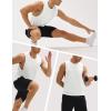 imageMAGCOMSEN Mens Tank Top Performance Sleeveless Muscle T Shirts Athletic Workout Shirt for Bodybuilding White 2XL