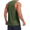 imageMAGCOMSEN Mens Tank Top Sleeveless Muscle Shirts Quick Dry Workout Gym Cut Off Shirt Lightweight Summer Bodybuilding TeeArmy Green