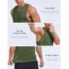 imageMAGCOMSEN Mens Tank Top Sleeveless Muscle Shirts Quick Dry Workout Gym Cut Off Shirt Lightweight Summer Bodybuilding TeeArmy Green