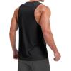 imageMAGCOMSEN Mens Tank Top Sleeveless Muscle Shirts Quick Dry Workout Gym Cut Off Shirt Lightweight Summer Bodybuilding TeeBlack