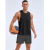 imageMAGCOMSEN Mens Tank Top Sleeveless Muscle Shirts Quick Dry Workout Gym Cut Off Shirt Lightweight Summer Bodybuilding TeeBlack