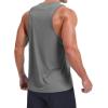 imageMAGCOMSEN Mens Tank Top Sleeveless Muscle Shirts Quick Dry Workout Gym Cut Off Shirt Lightweight Summer Bodybuilding TeeMedium Grey