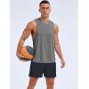 imageMAGCOMSEN Mens Tank Top Sleeveless Muscle Shirts Quick Dry Workout Gym Cut Off Shirt Lightweight Summer Bodybuilding TeeMedium Grey