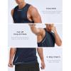 imageMAGCOMSEN Mens Tank Top Sleeveless Muscle Shirts Quick Dry Workout Gym Cut Off Shirt Lightweight Summer Bodybuilding TeeNavy