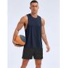 imageMAGCOMSEN Mens Tank Top Sleeveless Muscle Shirts Quick Dry Workout Gym Cut Off Shirt Lightweight Summer Bodybuilding TeeNavy