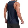imageMAGCOMSEN Mens Tank Top Sleeveless Muscle Shirts Quick Dry Workout Gym Cut Off Shirt Lightweight Summer Bodybuilding TeeNavy