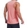 imageMAGCOMSEN Mens Tank Top Sleeveless Muscle Shirts Quick Dry Workout Gym Cut Off Shirt Lightweight Summer Bodybuilding TeePink