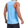 imageMAGCOMSEN Mens Tank Top Sleeveless Muscle Shirts Quick Dry Workout Gym Cut Off Shirt Lightweight Summer Bodybuilding TeeSky Blue
