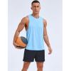 imageMAGCOMSEN Mens Tank Top Sleeveless Muscle Shirts Quick Dry Workout Gym Cut Off Shirt Lightweight Summer Bodybuilding TeeSky Blue
