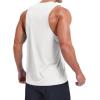 imageMAGCOMSEN Mens Tank Top Sleeveless Muscle Shirts Quick Dry Workout Gym Cut Off Shirt Lightweight Summer Bodybuilding TeeWhite