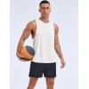 imageMAGCOMSEN Mens Tank Top Sleeveless Muscle Shirts Quick Dry Workout Gym Cut Off Shirt Lightweight Summer Bodybuilding TeeWhite