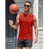 imageMAGCOMSEN Mens Tank Top UPF 50 Sleeveless Shirts Gym Workout Muscle Shirt Cotton Lightweight Cooling Summer Tank Top for Swim Tomato Red 2XL