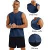 imageMAGCOMSEN Mens Tank Tops Moisture Wicking Workout Quick Dry Athletic Gym Muscle Running Sleeveless ShirtsDark Blue