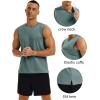 imageMAGCOMSEN Mens Tank Tops Moisture Wicking Workout Quick Dry Athletic Gym Muscle Running Sleeveless ShirtsDark Green