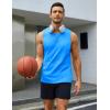 imageMAGCOMSEN Mens Tank Tops Workout Gym Sleeveless Shirts Moisture Wicking Breathable Muscle Shirt Casual Summer TanksAzure Blue