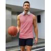 imageMAGCOMSEN Mens Tank Tops Workout Gym Sleeveless Shirts Moisture Wicking Breathable Muscle Shirt Casual Summer TanksGrey Pink