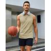 imageMAGCOMSEN Mens Tank Tops Workout Gym Sleeveless Shirts Moisture Wicking Breathable Muscle Shirt Casual Summer TanksKhaki