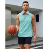 imageMAGCOMSEN Mens Tank Tops Workout Gym Sleeveless Shirts Moisture Wicking Breathable Muscle Shirt Casual Summer TanksLake Blue