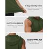 imageMAGCOMSEN Mens UPF 50 Sleeveless Hoodie Sun Protection Cooling Muscle Tank Top for Workout Gym FitnessArmy Green