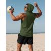 imageMAGCOMSEN Mens UPF 50 Sleeveless Hoodie Sun Protection Cooling Muscle Tank Top for Workout Gym FitnessArmy Green