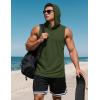 imageMAGCOMSEN Mens UPF 50 Sleeveless Hoodie Sun Protection Cooling Muscle Tank Top for Workout Gym FitnessArmy Green
