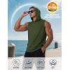 imageMAGCOMSEN Mens UPF 50 Sleeveless Hoodie Sun Protection Cooling Muscle Tank Top for Workout Gym FitnessArmy Green