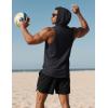 imageMAGCOMSEN Mens UPF 50 Sleeveless Hoodie Sun Protection Cooling Muscle Tank Top for Workout Gym FitnessBlack