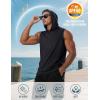imageMAGCOMSEN Mens UPF 50 Sleeveless Hoodie Sun Protection Cooling Muscle Tank Top for Workout Gym FitnessBlack