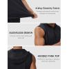 imageMAGCOMSEN Mens UPF 50 Sleeveless Hoodie Sun Protection Cooling Muscle Tank Top for Workout Gym FitnessBlack