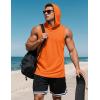 imageMAGCOMSEN Mens UPF 50 Sleeveless Hoodie Sun Protection Cooling Muscle Tank Top for Workout Gym FitnessOrange