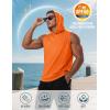 imageMAGCOMSEN Mens UPF 50 Sleeveless Hoodie Sun Protection Cooling Muscle Tank Top for Workout Gym FitnessOrange