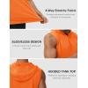 imageMAGCOMSEN Mens UPF 50 Sleeveless Hoodie Sun Protection Cooling Muscle Tank Top for Workout Gym FitnessOrange