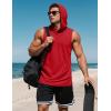 imageMAGCOMSEN Mens UPF 50 Sleeveless Hoodie Sun Protection Cooling Muscle Tank Top for Workout Gym FitnessRed