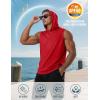 imageMAGCOMSEN Mens UPF 50 Sleeveless Hoodie Sun Protection Cooling Muscle Tank Top for Workout Gym FitnessRed