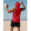 imageMAGCOMSEN Mens UPF 50 Sleeveless Hoodie Sun Protection Cooling Muscle Tank Top for Workout Gym FitnessRed