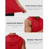 imageMAGCOMSEN Mens UPF 50 Sleeveless Hoodie Sun Protection Cooling Muscle Tank Top for Workout Gym FitnessRed
