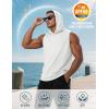 imageMAGCOMSEN Mens UPF 50 Sleeveless Hoodie Sun Protection Cooling Muscle Tank Top for Workout Gym FitnessWhite