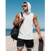imageMAGCOMSEN Mens UPF 50 Sleeveless Hoodie Sun Protection Cooling Muscle Tank Top for Workout Gym FitnessWhite