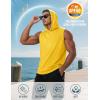 imageMAGCOMSEN Mens UPF 50 Sleeveless Hoodie Sun Protection Cooling Muscle Tank Top for Workout Gym FitnessYellow