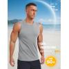 imageMAGCOMSEN Mens UPF 50 Sleeveless Shirts Quick Dry UV Protection Muscle Athletic Tank Top for Workout Swim Running GymLightgrey