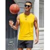 imageMAGCOMSEN Mens UPF 50 Tank Top Gym Workout Sleeveless Muscle Shirts Cooling Soft Cut Off Shirts Summer Sleeveless T Shirt Yellow S
