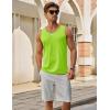 imageMAGCOMSEN Mens UPF 50 Tank Top Gym Workout Sleeveless Muscle Shirts Sun Protection Cut Off Shirts Summer Sleeveless T ShirtFluorescent Green