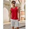 imageMAGCOMSEN Mens UPF 50 Tank Top Gym Workout Sleeveless Muscle Shirts Sun Protection Cut Off Shirts Summer Sleeveless T ShirtRed