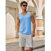 imageMAGCOMSEN Mens UPF 50 Tank Top Gym Workout Sleeveless Muscle Shirts Sun Protection Cut Off Shirts Summer Sleeveless T ShirtSkyblue