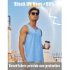 imageMAGCOMSEN Mens UPF 50 Tank Top Gym Workout Sleeveless Muscle Shirts Sun Protection Cut Off Shirts Summer Sleeveless T ShirtSkyblue