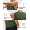 imageMAGCOMSEN Mens UPF 50 Tank Top Quick Dry Summer Workout Muscle Sleeveless Shirts for Swim Beach BodybuildingArmy Green