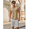 imageMAGCOMSEN Mens UPF 50 Tank Tops Quick Dry Workout Gym Sleeveless Muscle Shirts Summer Beach Swim ShirtLight Khaki