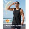 imageMAGCOMSEN Mens UPF 50 Tank Tops Y Back Quick Dry Workout Gym Sleeveless Muscle Shirts Summer Bodybuilding Cut Off ShirtBlack