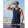 imageMAGCOMSEN Mens UPF 50 Tank Tops Y Back Quick Dry Workout Gym Sleeveless Muscle Shirts Summer Bodybuilding Cut Off ShirtNavy