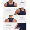 imageMAGCOMSEN Mens UPF 50 Tank Tops Y Back Quick Dry Workout Gym Sleeveless Muscle Shirts Summer Bodybuilding Cut Off ShirtNavy